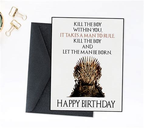 Game of Throne Birthday Card .